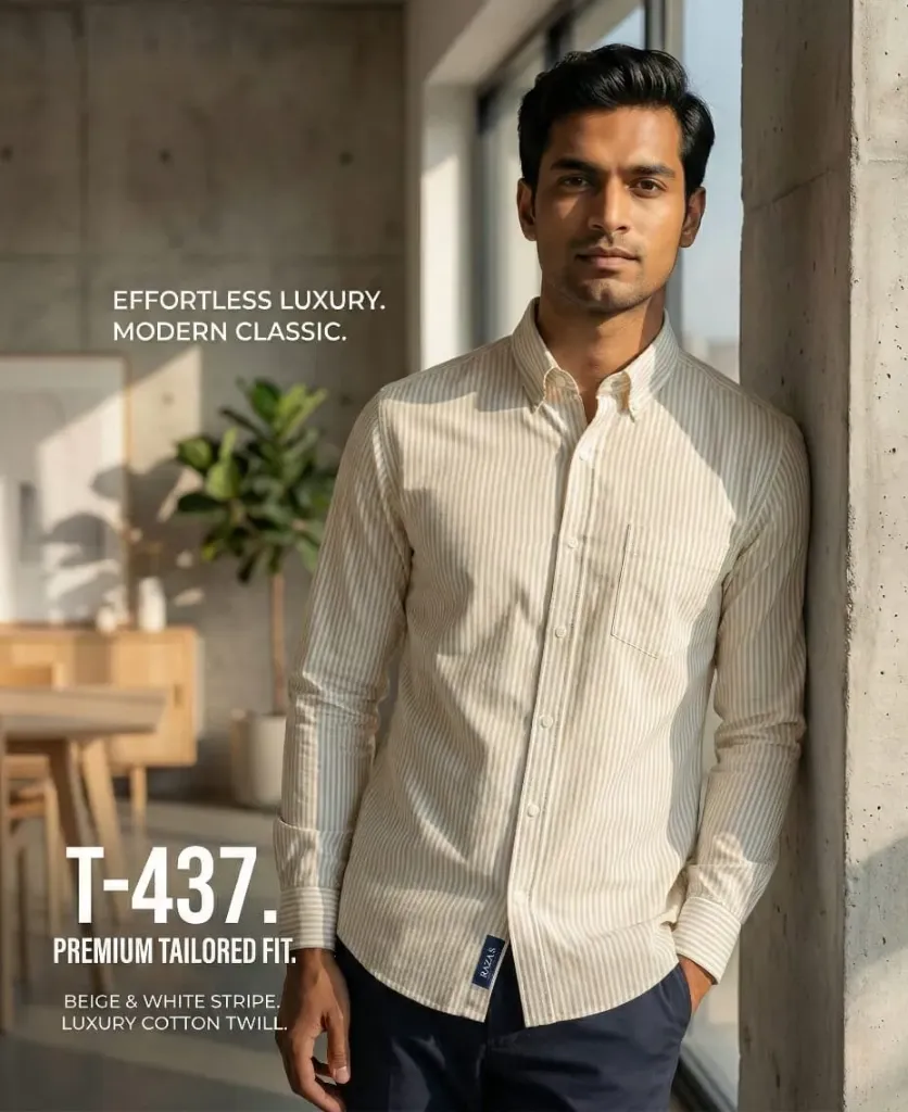 RAZAA`s Beige striped shirts. (XXS)