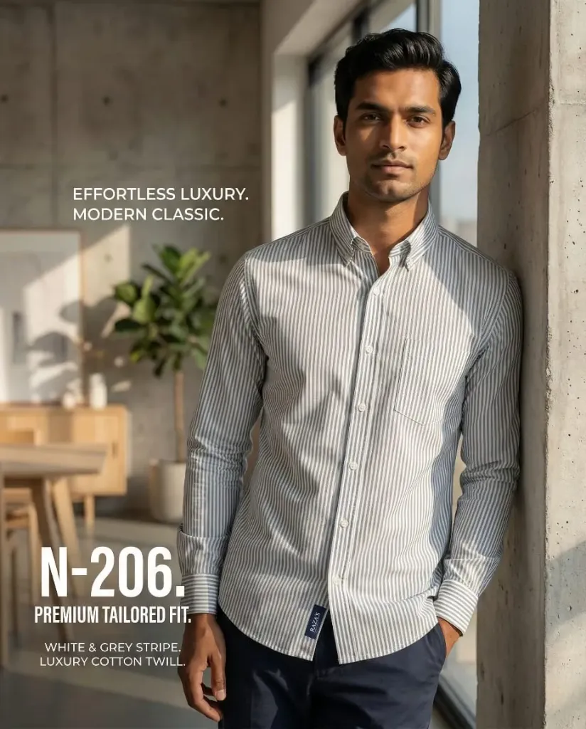 RAZAA`s Grey striped shirts.