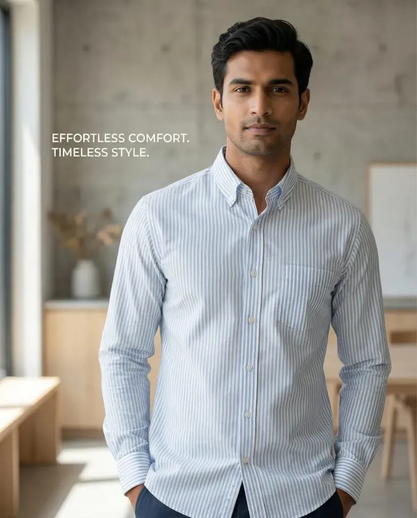 RAZAA's light blue striped shirts. (XXS)